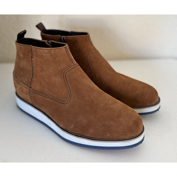 CALTO Mens 10 Invisible Height Increasing Elevator Shoes Nubuck Leather Boots main image 8